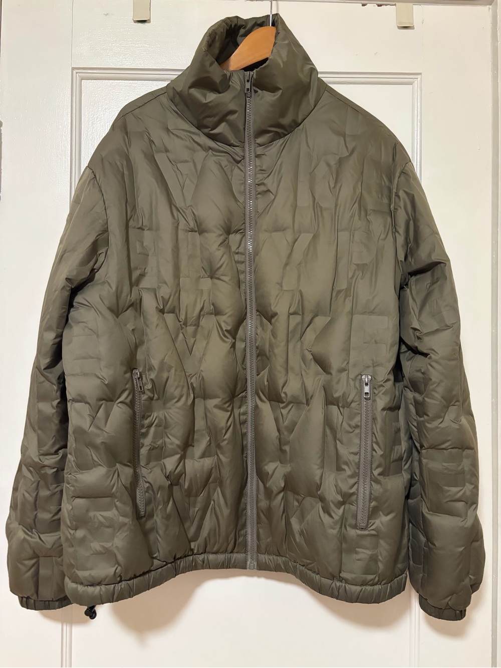 Men's Olive Utility Quilted Puffer Jacket